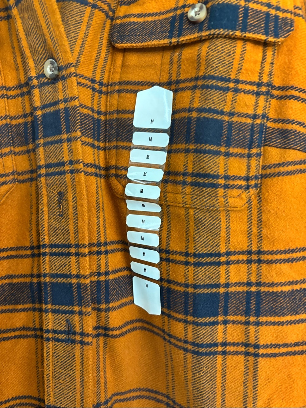 Duluth Trading Co Orange and Navy Plaid Flannel Shirt Dress - Picture 5 of 5